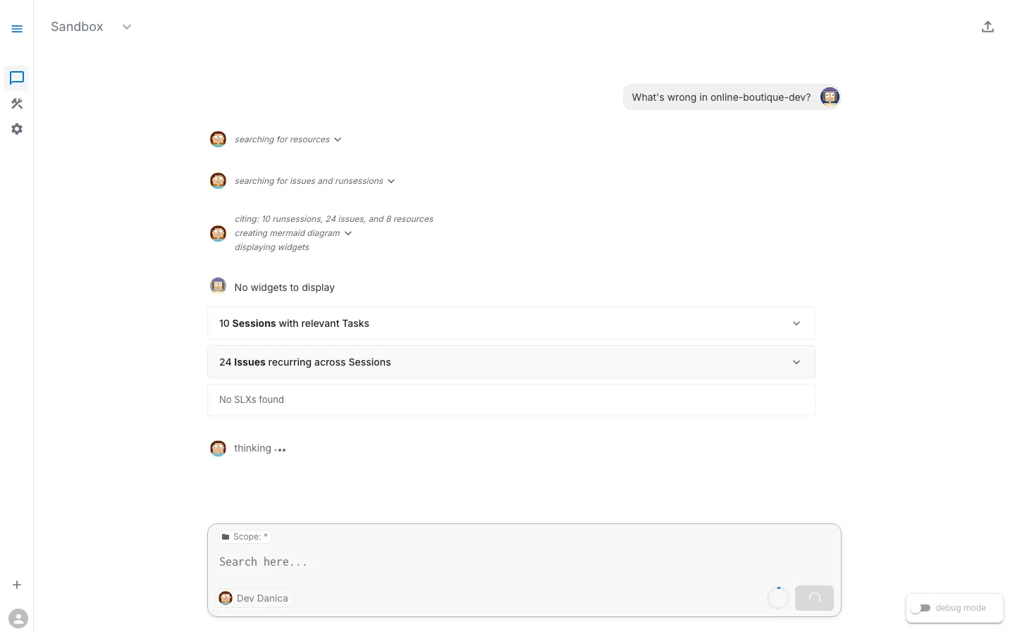 Assistant citing issues and running diagnostics