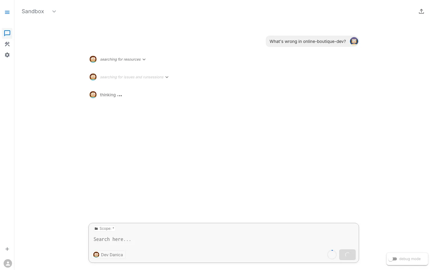 Assistant searching and thinking