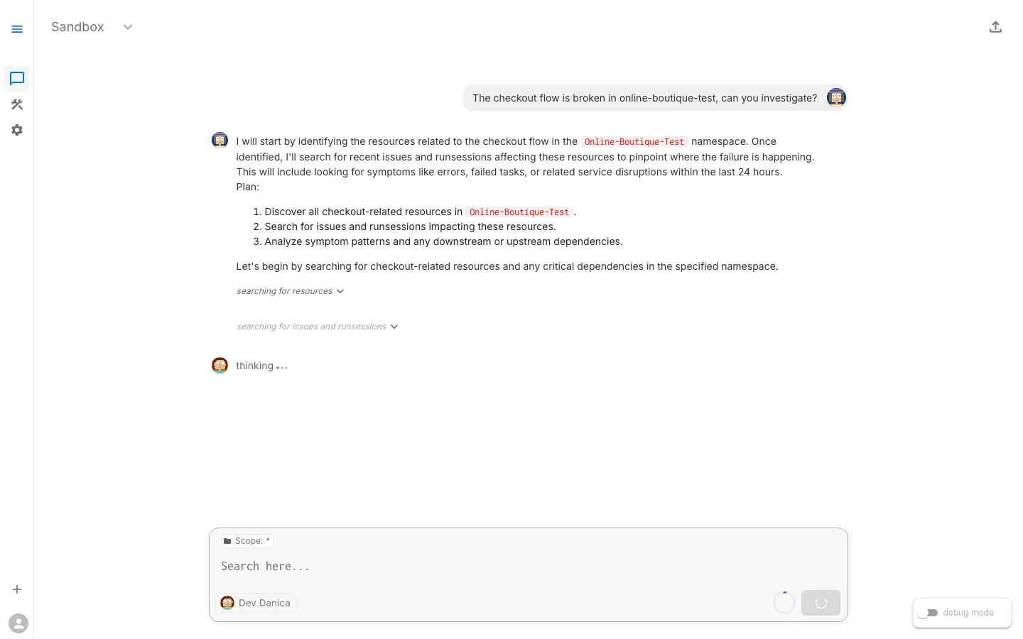 Assistant planning investigation