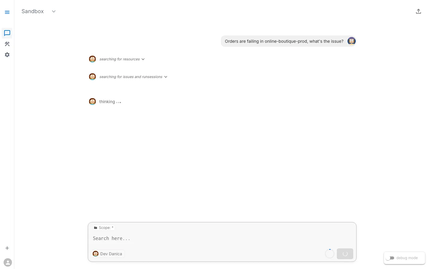 Assistant searching resources
