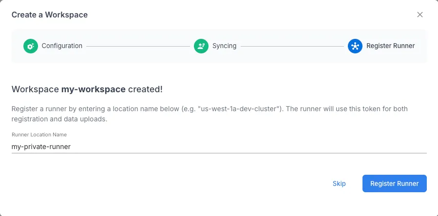 Register runner form
